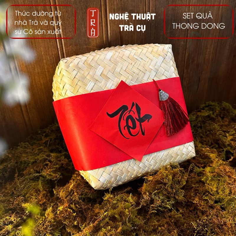 Set quà THONG DONG gói hộp tre mộc mạc phù hợp quà biếu tặng thay đổi theo từng dịp lễ