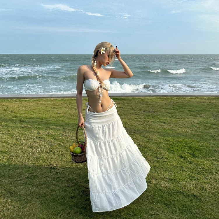 [HÌNH CHÍNH CHỦ] Chân Váy Maxi Dáng Dài Pepper Clothing Chân Váy Trắng Xoè Nhiều Tầng Dây Rút May Hai Lớp - Fiona Skirt | BigBuy360 - bigbuy360.vn