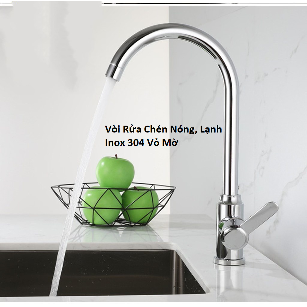 Vòi Rửa Chén Inox 304 Vỏ Mờ (Bảng To). Vòi Rửa Chén Nóng, Lạnh Inox 304 ...