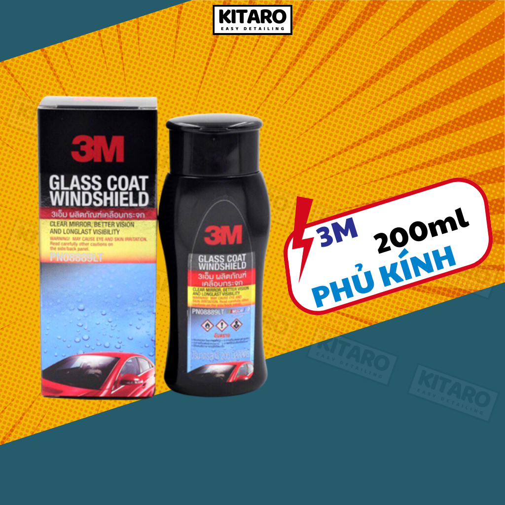 Chai phủ nano chống bám nước kính xe ô tô 3M Glass Coat Windshield ...