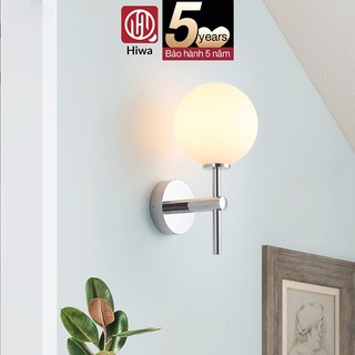 Đèn ngủ gắn tường Hiwa B740 ánh sáng mềm mại, Đèn trang trí phòng khách đơn giản chao trắng sữa