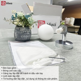 Đèn ngủ gắn tường Hiwa B740 ánh sáng mềm mại, Đèn trang trí phòng khách đơn giản chao trắng sữa