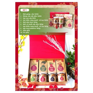 Hộp quà Tết thực phẩm Hải Long Set 1 vali đỏ sang, bộ hạt dinh dưỡng biếu tặng đối tác lớn quý | HẢI LONG