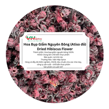Hoa Atiso Đỏ(Hoa Bụt Giấm, Hoa Atiso Đỏ) Sấy Khô Túi 1Kg(Dried Hibiscus Flower) Việt Hiệp