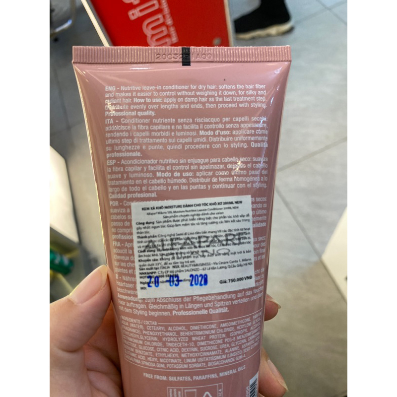 [ Chính Hãng ] XẢ KHÔ DÀNH CHO TÓC KHÔ XƠ ALFAPARF MOISTURE SEMI DILINO Ý 200ml