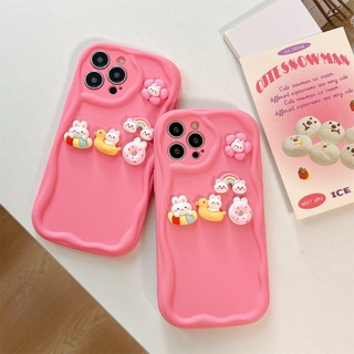 Ốp viền sóng hồng gắn charm xinh đáng yêu cho iphone từ 6 đến 15 promax xx1578