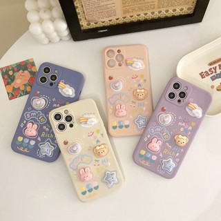 Ốp nhựa dẻo gắn charm thỏ ngôi sao tim đám mây cho iphone từ 6 đến 15promax xx1579