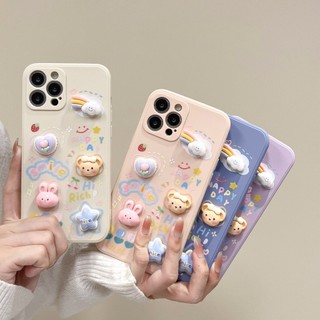 Ốp nhựa dẻo gắn charm thỏ ngôi sao tim đám mây cho iphone từ 6 đến 15promax xx1579