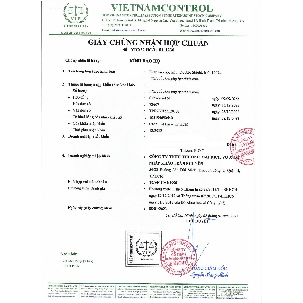 Kính Bảo Hộ Cao Cấp Chính Hãng Chống Tia UV Tròng Trong 91269 DOUBLE SHIELD BKCR Đài Loan - Tròng Trong