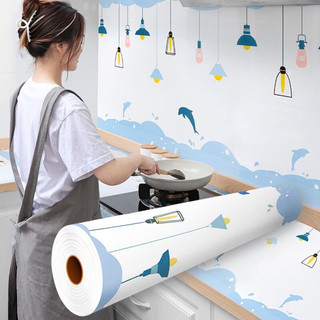 Cuộn 10m Giấy dán bếp tráng nhôm khổ rộng 60 cm chống nước, chịu nhiệt độ cao mã QD01A