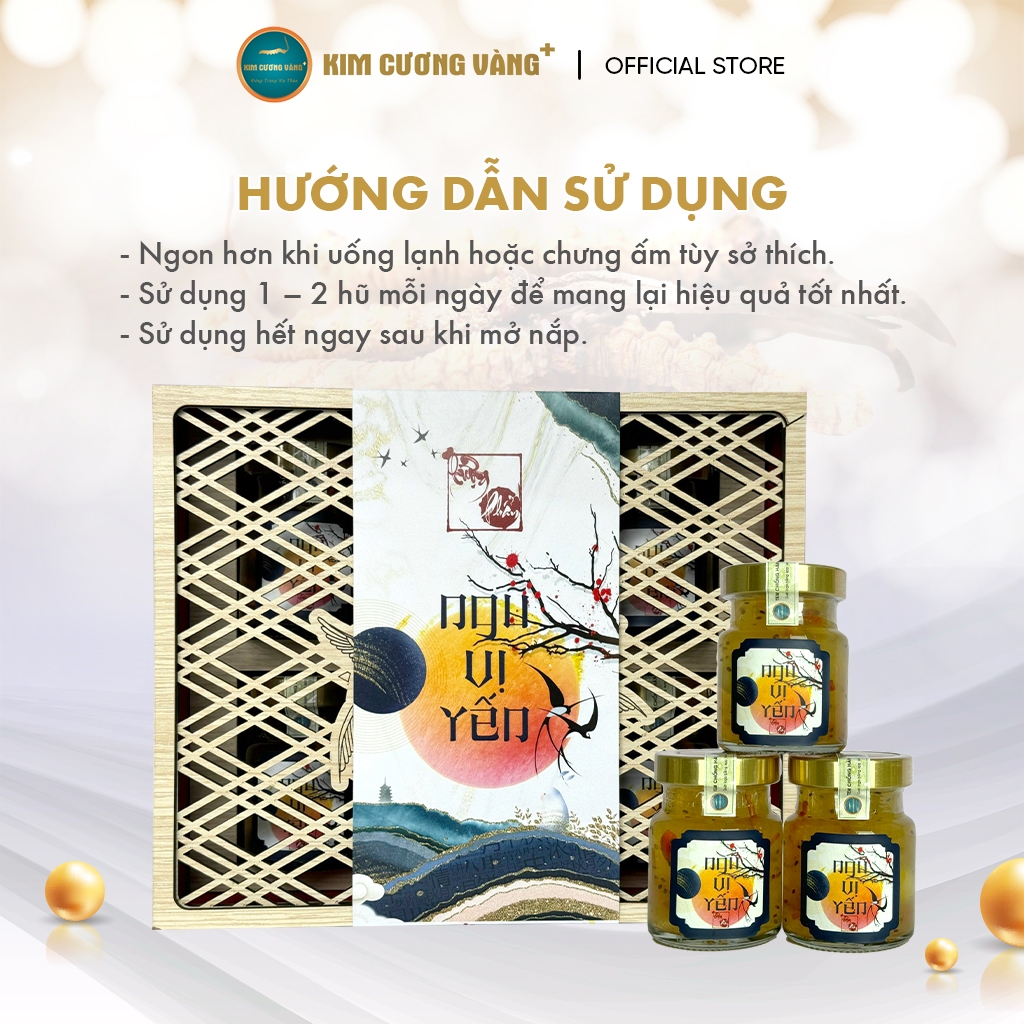 Ảnh Yến Chưng Ngũ Vị Hạt Chia Hạt Sen Kỷ Tử Đông Trùng Hạ Thảo Kim Cương Vàng Dưỡng Da (6 Lọ/ x 70ml/Lọ) 2