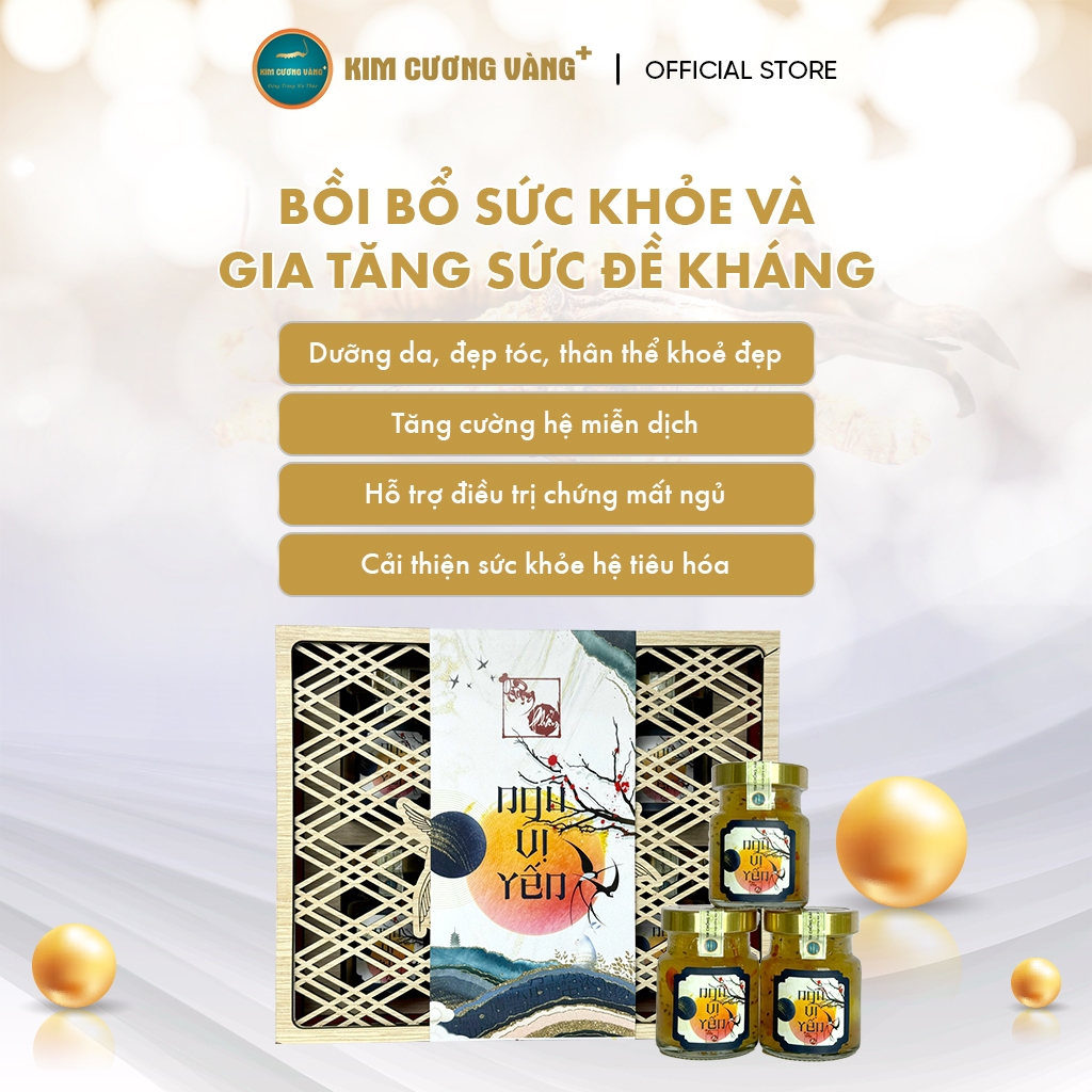 Ảnh Yến Chưng Ngũ Vị Hạt Chia Hạt Sen Kỷ Tử Đông Trùng Hạ Thảo Kim Cương Vàng Dưỡng Da (6 Lọ/ x 70ml/Lọ) 3