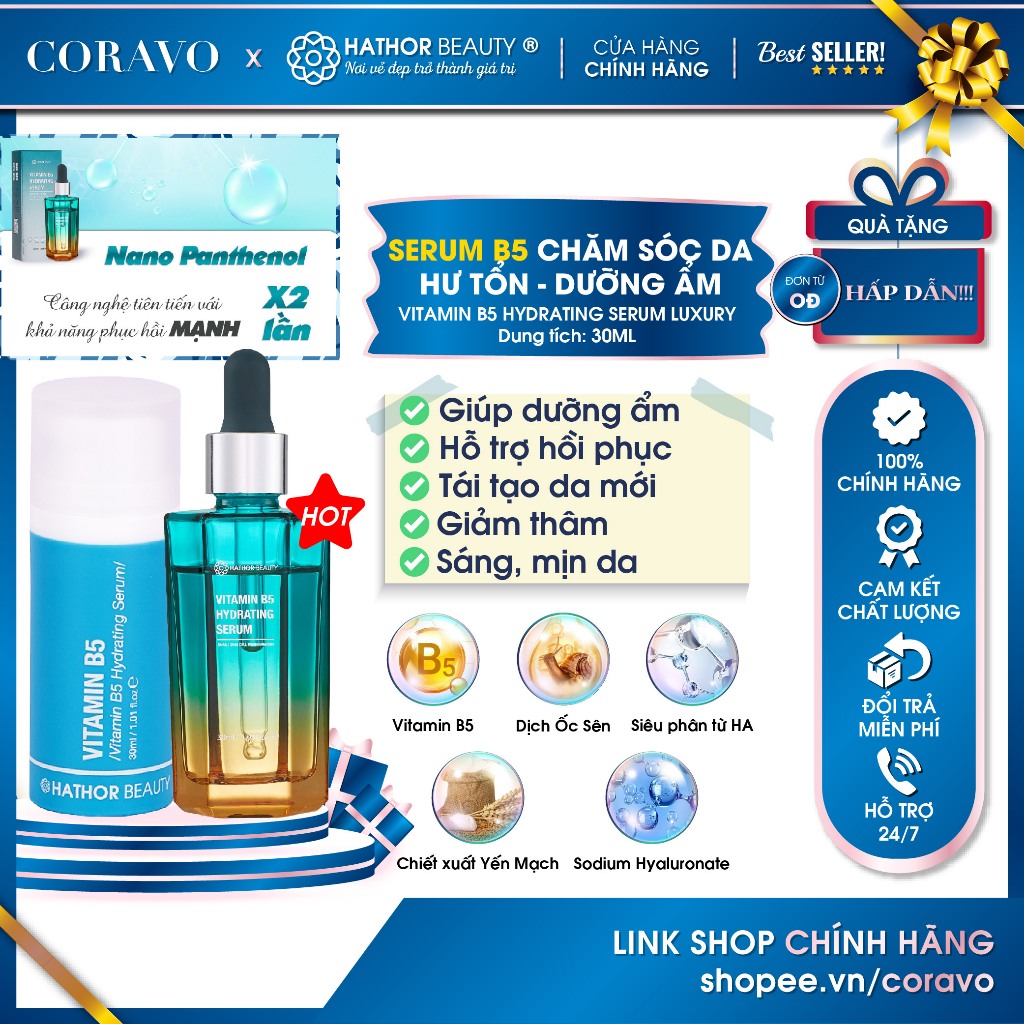 Combo chăm sóc da tối ưu Bảo vệ da toàn diện Vitamin B5 Vitamin C Kem