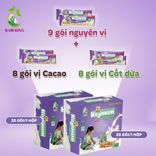 SỮA HẠT LỢI SỮA 3 VỊ KEYMOM, Giúp Sữa Về Nhanh, Nhiều, Đặc, Thơm, Hộp 25 Gói