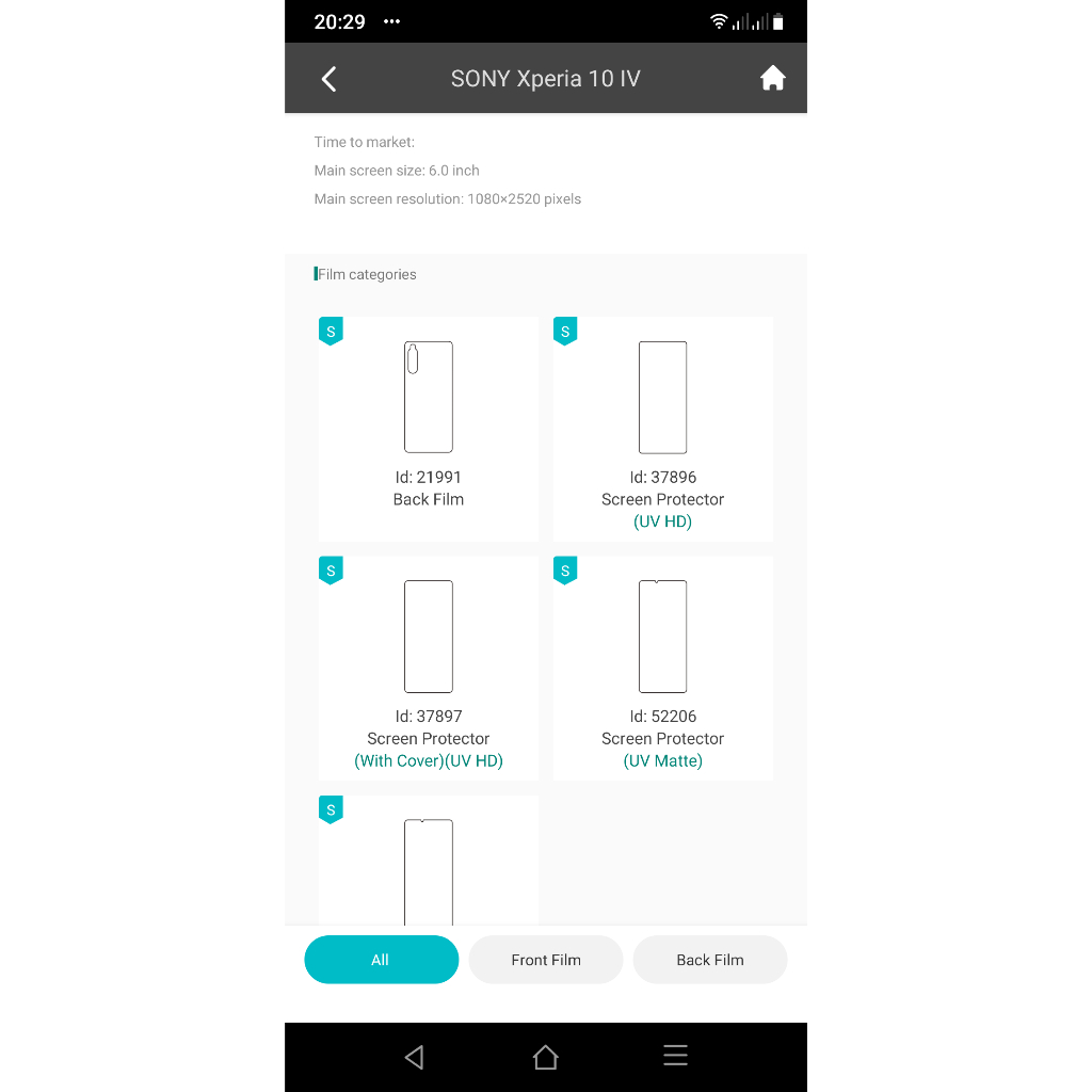 Dán PPF Sony Xperia 1 IV, 10 IV, 5 IV, Pro I, 1 III, 10 III, 5 III, 1 II, 10 II, 5 II, 1, 5, XZ3, XZ2, XZ Pre, XZ2