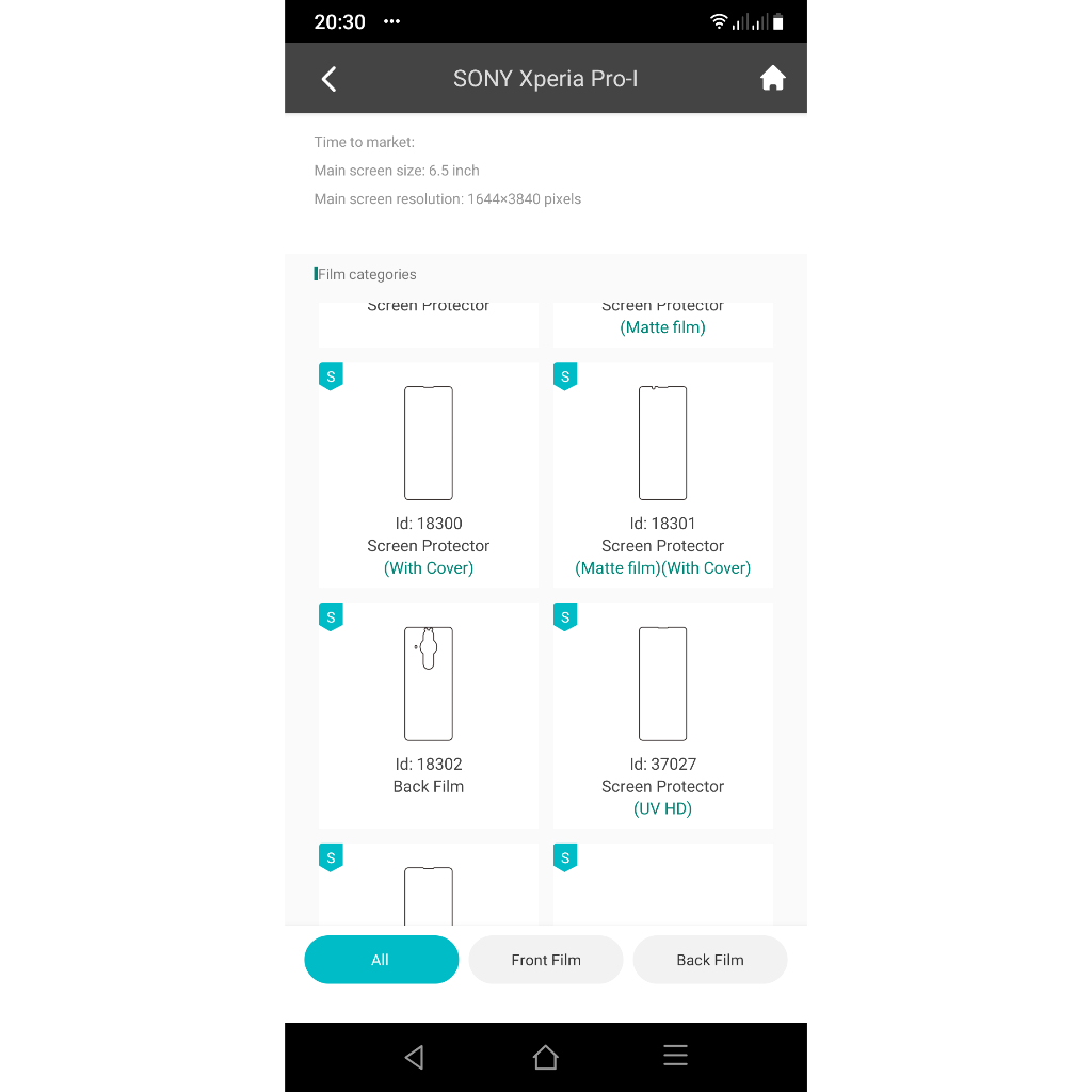 Dán PPF Sony Xperia 1 IV, 10 IV, 5 IV, Pro I, 1 III, 10 III, 5 III, 1 II, 10 II, 5 II, 1, 5, XZ3, XZ2, XZ Pre, XZ2