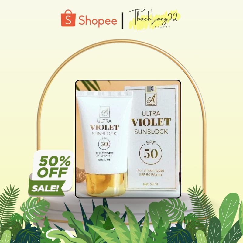 Kem chống nắng A Ultra Violet Sunblock SPF50 mẫu mới 50ml | Shopee Việt Nam