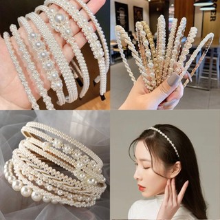 Băng đô cài tóc đính ngọc trai nhân tạo hàng cao cấp Bờm tóc nữ phong cách Hàn Quốc Hot Trend