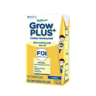 Vỉ 4 hộp sữa nước Grow Plus Colos Immunel Nutifood 110ml