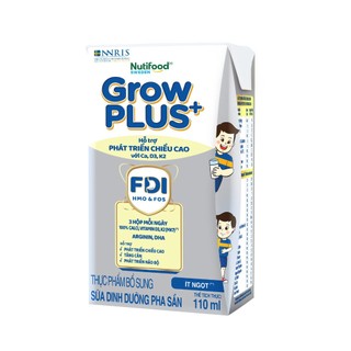 Vỉ 4 hộp sữa nước Grow Plus Height Boosting Nutifood 110ml