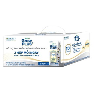 Vỉ 4 hộp sữa nước Grow Plus Height Boosting Nutifood 110ml