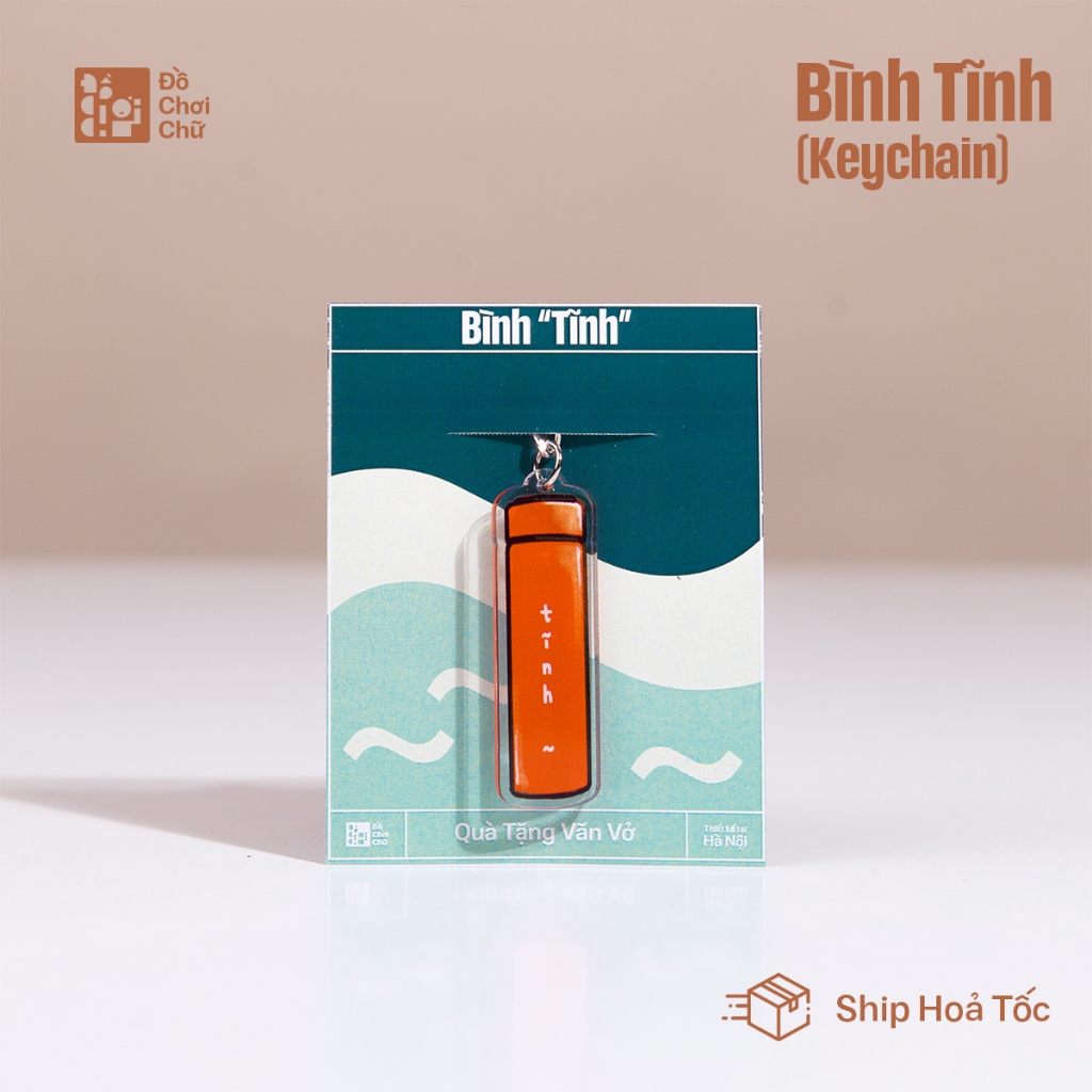 Móc chìa khóa in 02 mặt Bình Tĩnh calm Keychains cỡ 4cm treo chìa khoá ...