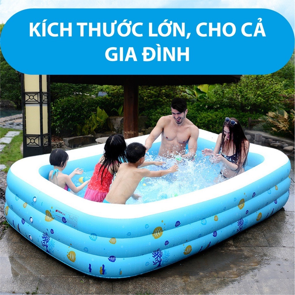 Hồ bơi phao, bể bơi mini KAW 3 Tầng, Thành Cao, Chống Trượt