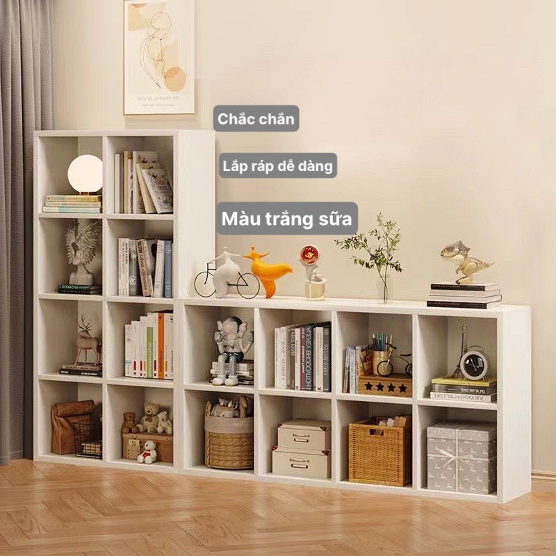 kệ gỗ tổ ong đa năng màu trắng lắp ráp tiện lợi chắc chăn, kệ sách 2 3 4 tầng