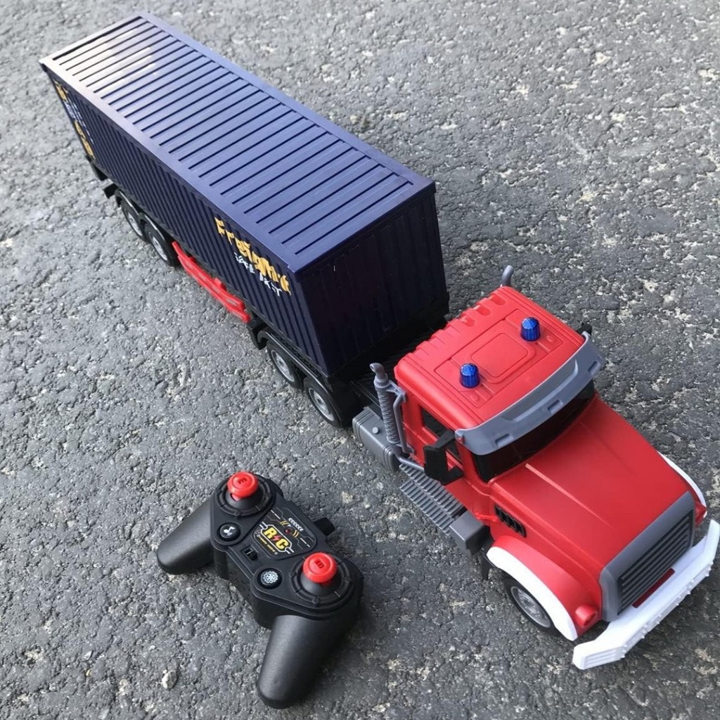 Đồ chơi xe ô tô Container, xe tải, xe cẩu có điều khiển từ xa có đèn và nhạc BBT GLOBAL