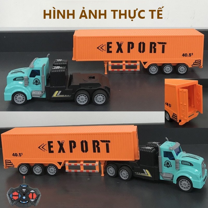 Đồ chơi xe ô tô Container, xe tải, xe cẩu có điều khiển từ xa có đèn và nhạc BBT GLOBAL