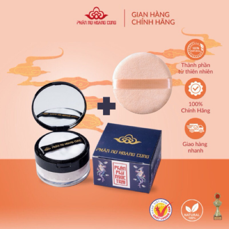 Ảnh Phấn phủ Phấn Nụ Hoàng Cung màu trắng tinh chất ngọc trai 25gr /1 hộp 1