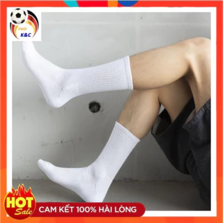TẤT_VỚ TRẮNG DỆT KIM ĐÁ BÓNG LOẠI NGANG BẮP CHÂN