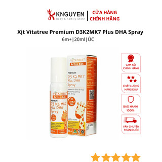 Xịt Vitatree Premium D3K2MK7 Plus DHA Spray 20ml giúp bé cao lớn và thông minh vượt trội