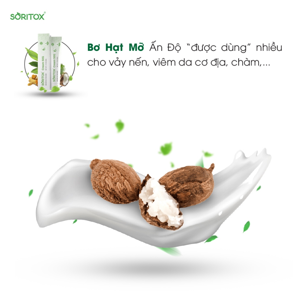 Kem bôi da thảo mộc dành cho da Bong tróc, Mẩn đỏ, Ngứa rát an toàn lành tính từ lá Neem Ấn Độ - SORITOX CREAM 50GR