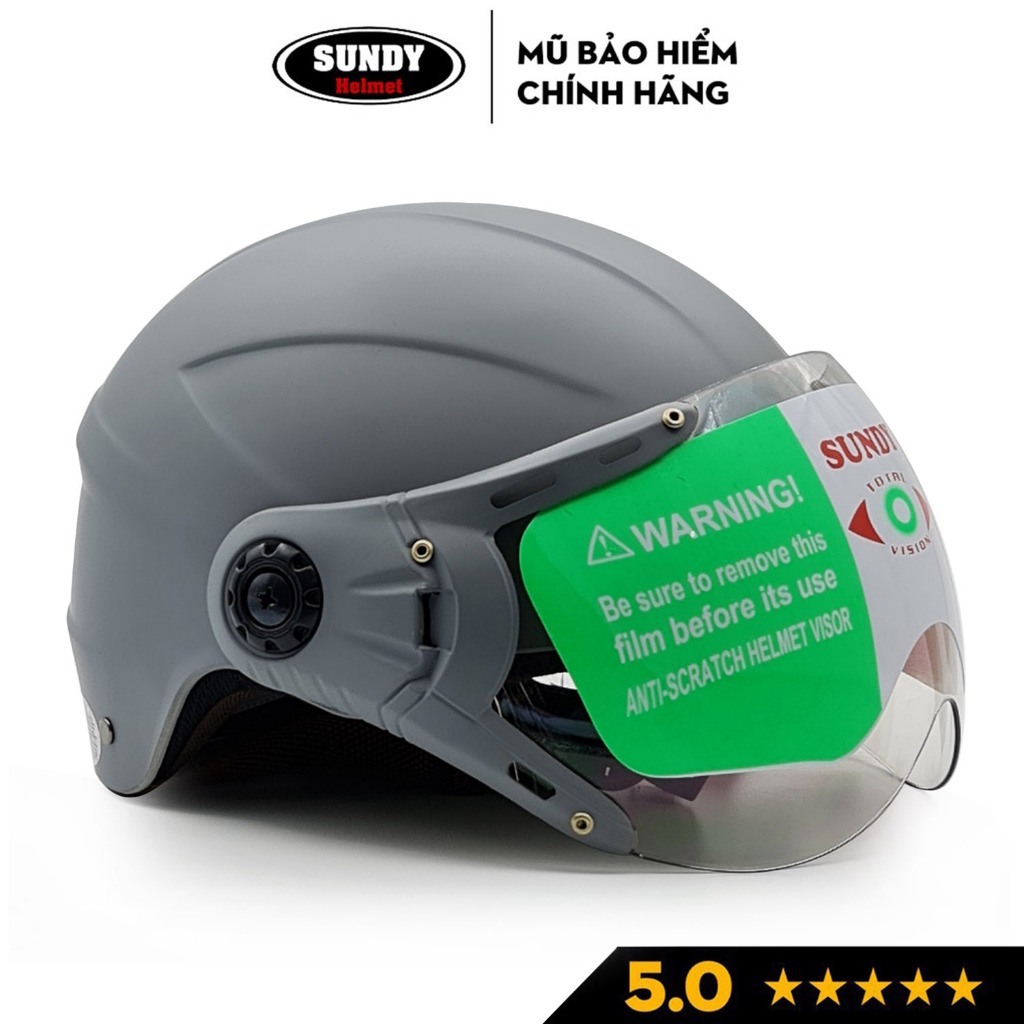 Ảnh Nón bảo hiểm nửa đầu có kính SUNDY Helmets HP06K, Freesize (vòng đầu 57-61cm) cho nam và nữ 2