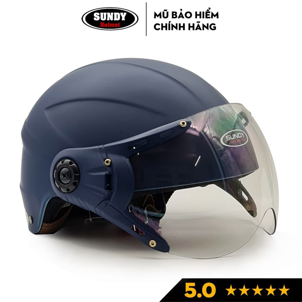 Ảnh Nón bảo hiểm nửa đầu có kính SUNDY Helmets HP06K, Freesize (vòng đầu 57-61cm) cho nam và nữ 3