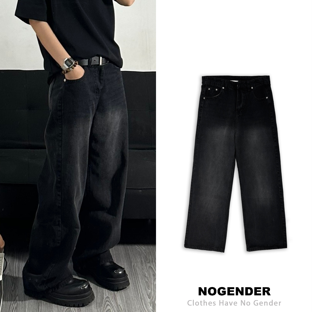 Quần Baggy Denim Màu Đen Wash