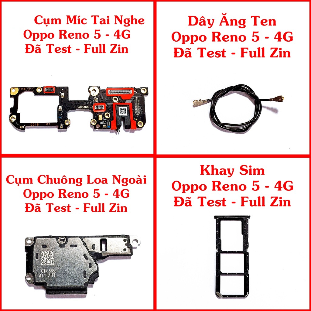 Cụm Sạc Míc Tai Nghe, Dây Ăng Ten, Loa Chuông, Khay Sim, Oppo Reno 5 4G ...