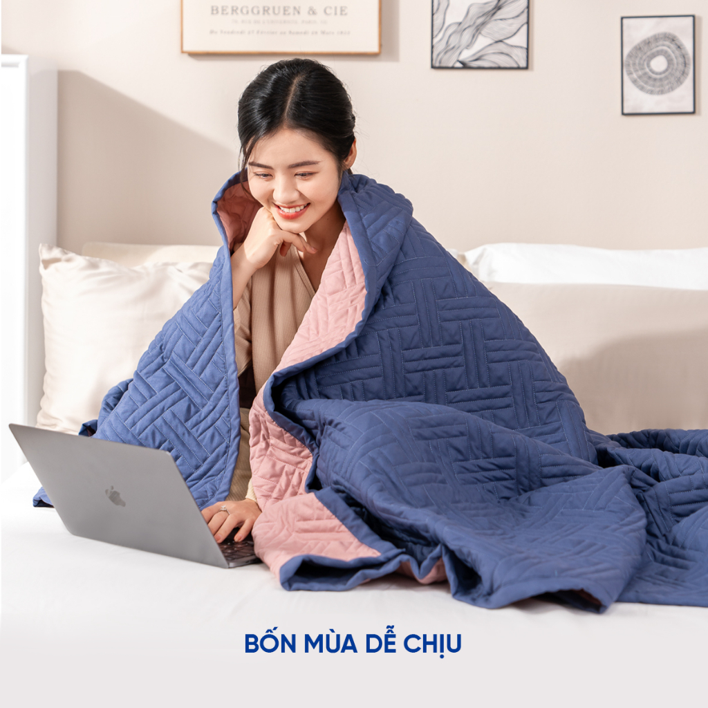Ảnh Chăn Goodnight Mori đơn sắc 160x200cm mềm mại, độ bền cao, kháng ẩm tốt 2