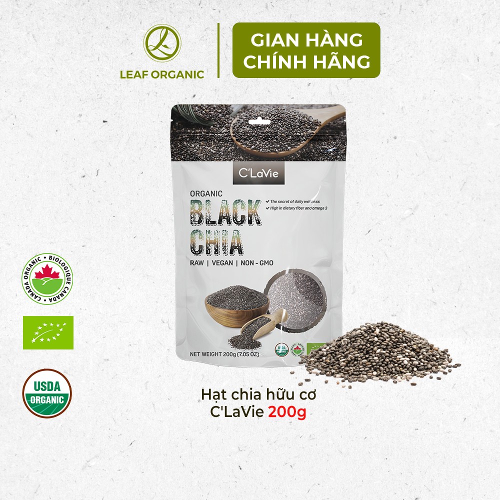 Ảnh Hạt chia đen hữu cơ C'Lavie 200g - Hạt đều, giàu chất xơ, không chứa Cholesterol 1