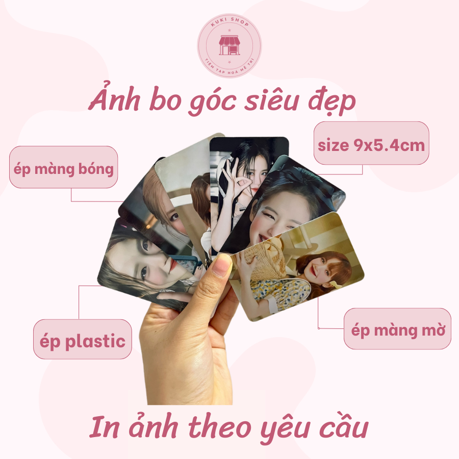 [ In từ 20 ảnh ] Card bo góc in theo yêu cầu size 9x5,4cm  ép lụa, ép plastic