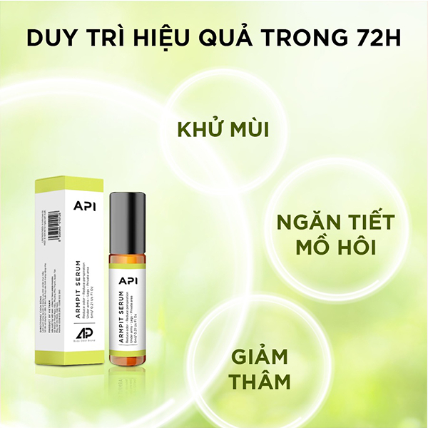 Son nách API, Khử mùi hôi nách API, Lăn khử mùi ngăn tiết mồ hôi 10ml,chính hãng