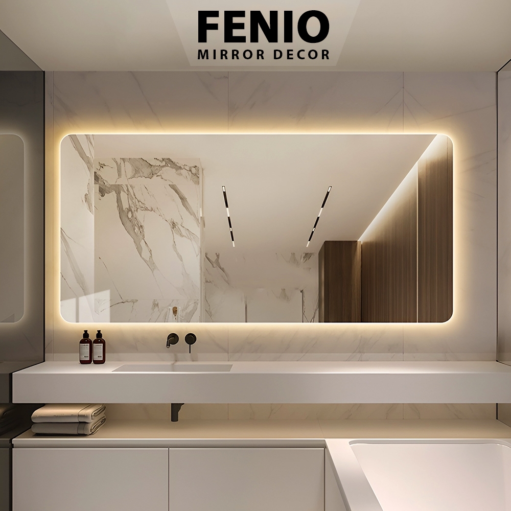 Ảnh Gương đèn led treo tường nhà tắm Gương hình chữ nhật có led cảm ứng decor phòng toilet (LH) 1