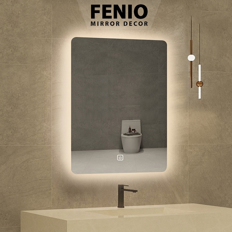 Ảnh Gương đèn led treo tường nhà tắm Gương hình chữ nhật có led cảm ứng decor phòng toilet (LH) 3