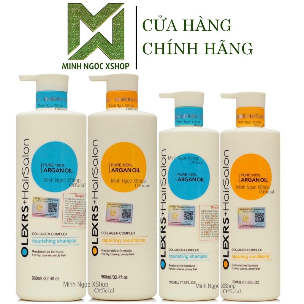 Ảnh Combo dầu gội xả, kem ủ tóc, dầu dưỡng phục hồi chống rụng Olexrs Hair Salon Collagen 80ml - 500ml - 960ml 3