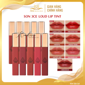 Son kem lì 3CE Cloud Lip Tint⚡CHÍNH HÃNG⚡nhẹ môi, lâu trôi, màu trendy, hiệu ứng tint mờ lì siêu mịn