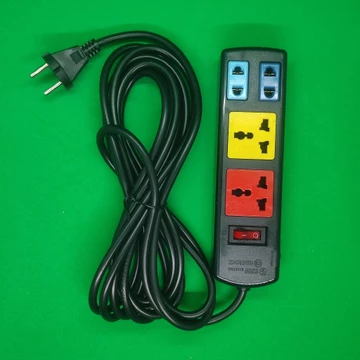 Ổ Cắm Kéo Dài Loại 2 Ổ Cắm Đa Năng + 2 Ổ Cắm 2 Chấu + 1 Công Tắc (Có Đèn Báo), Dây 2x0.85 (3m, 5m) Sino 2S2SKN3, 2S2SKN5