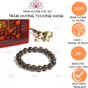 Vòng Tay Trầm Hương nam nữ size 10 ly Tròn Đơn Sánh Chìm -Tự Nhiên - Vòng vô định- thơm vình viễn.