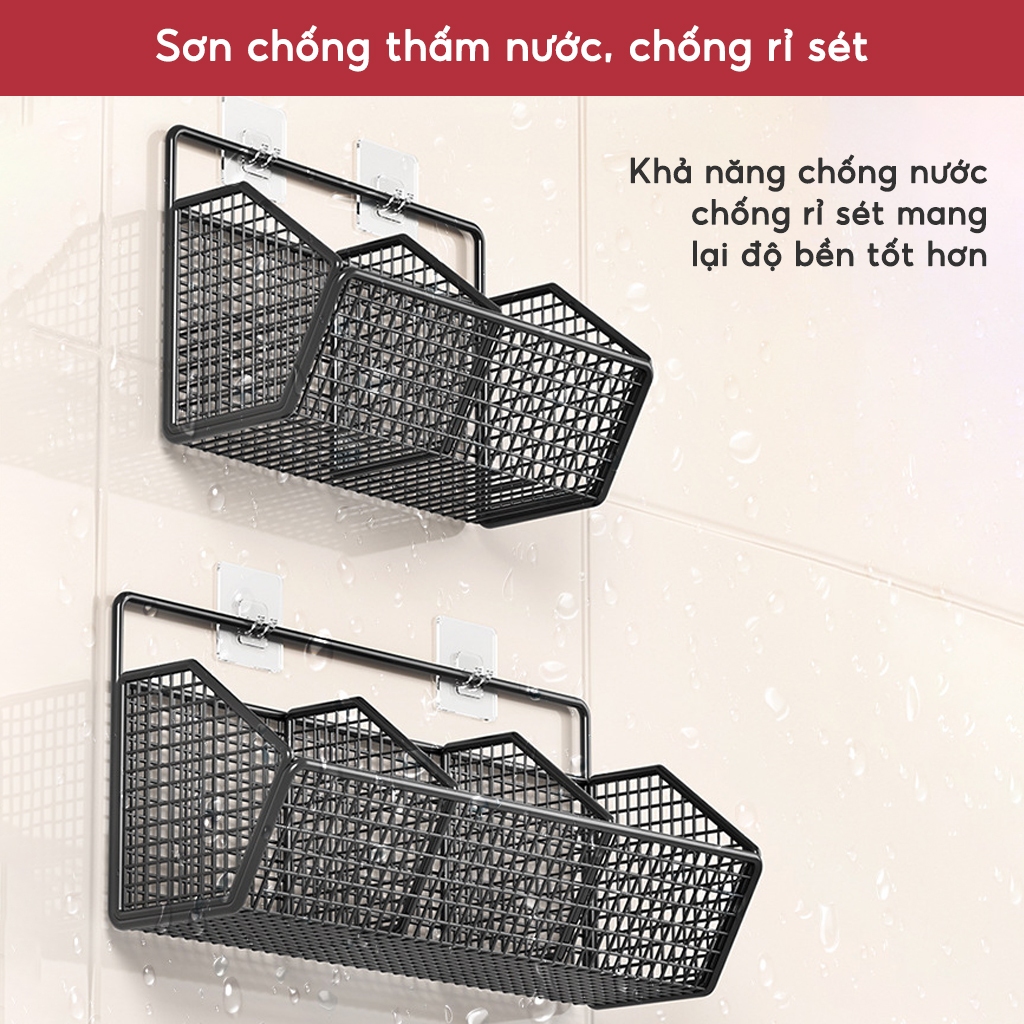 Kệ Đựng Gia Vị Hành Tỏi Dán Tường JYoohome Giá Đựng Đồ Nhà Bếp Có Ngăn Gắn Tường Chịu Tải 10Kg