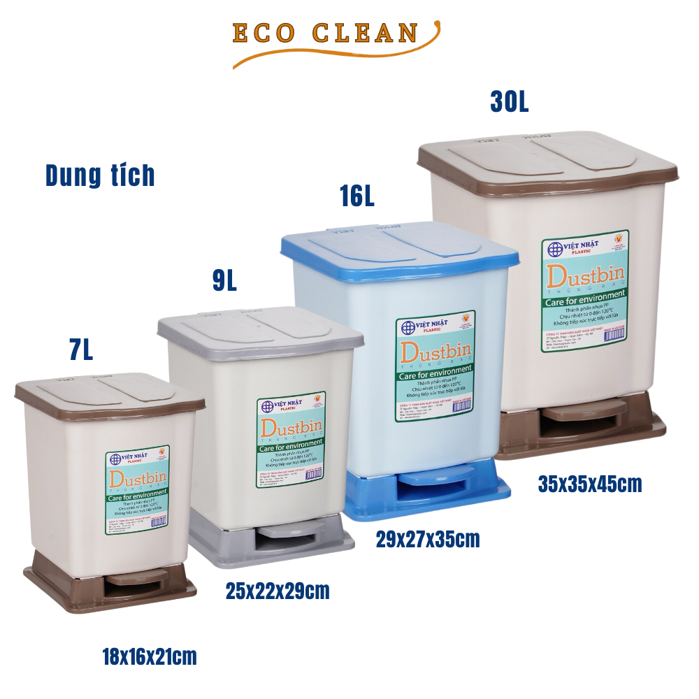 Thùng rác nhựa chân đạp, thùng đựng rác văn phòng, nhà bếp 9L. 16L, 30L ...